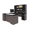 Bestar Norma U-Shaped Desk with Hutch, Black & Bark Gray 181852-000018 - alternate 5